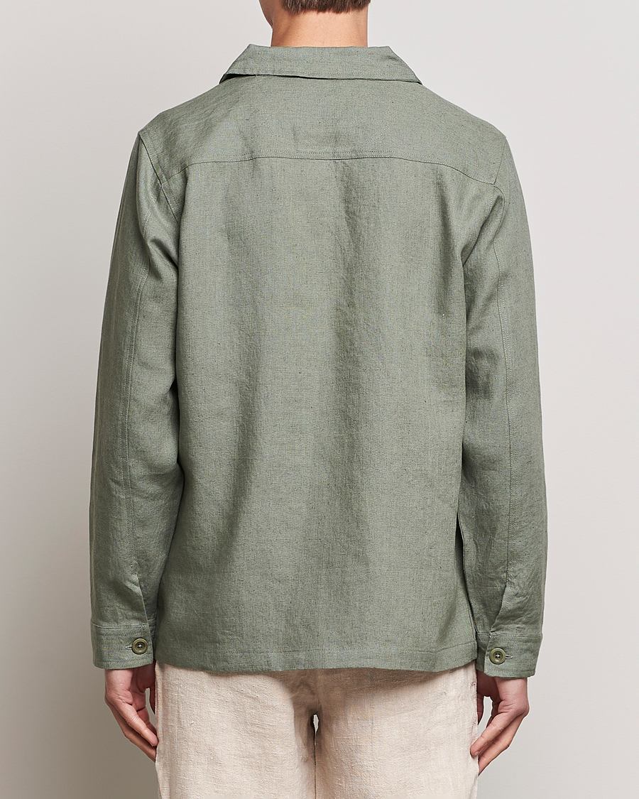 Herr | Skjortor | A Day's March | Original Linen Overshirt Dusty Green