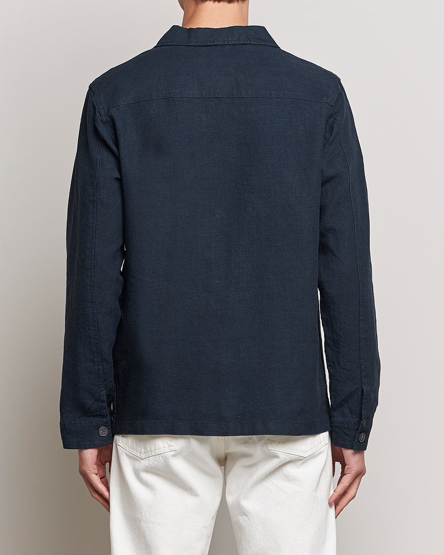 Herr | Skjortor | A Day's March | Original Linen Overshirt Navy