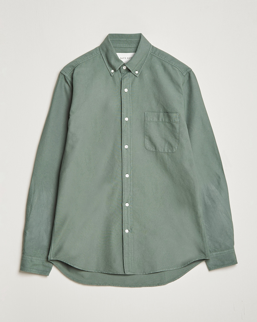 Herr | Skjortor | A Day's March | Moorgate Dyed Oxford Shirt Dusty Green