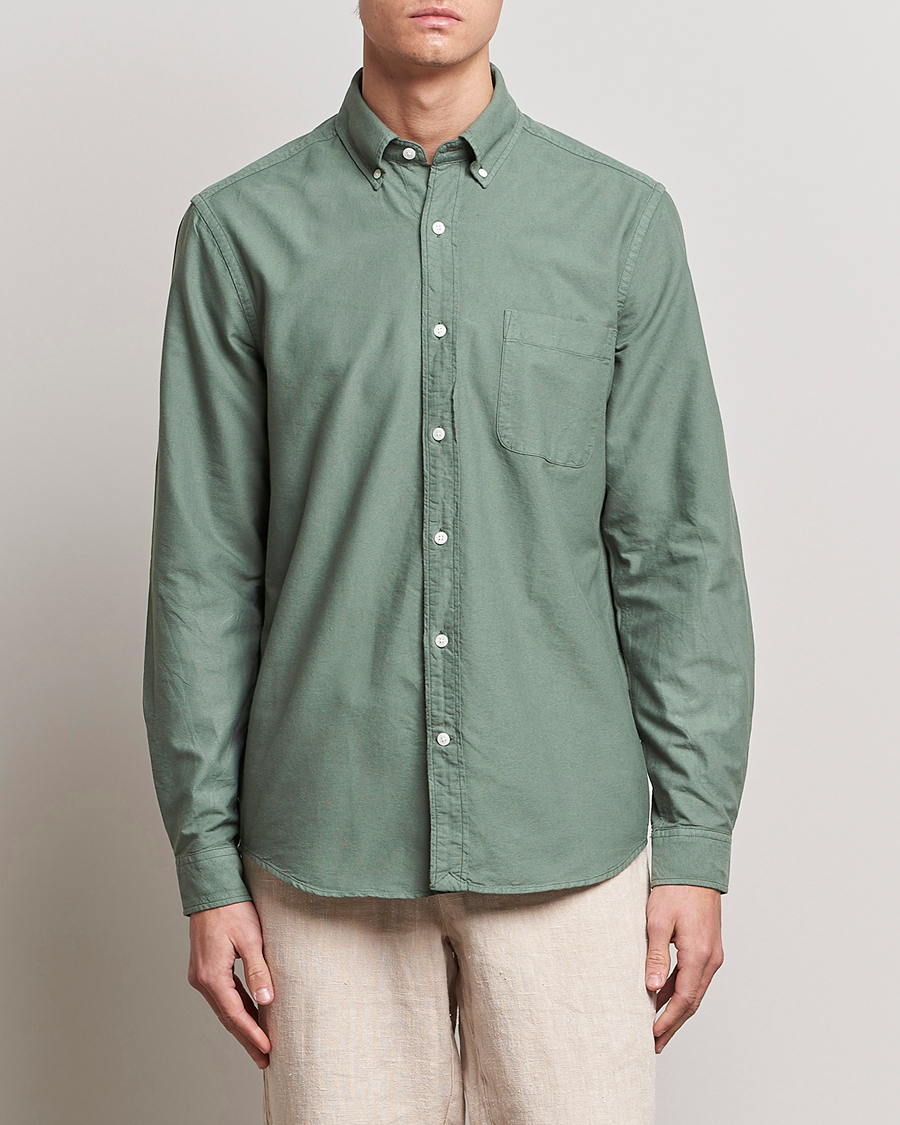 Herr | A Day's March | A Day's March | Moorgate Dyed Oxford Shirt Dusty Green