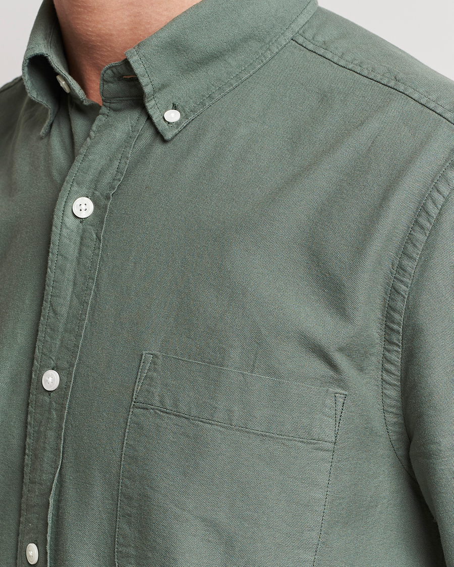 Herr | Skjortor | A Day's March | Moorgate Dyed Oxford Shirt Dusty Green