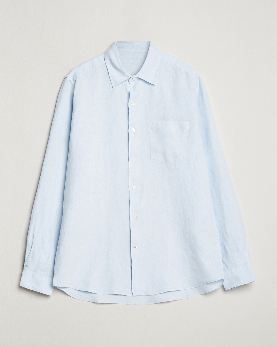 Herr | Skjortor | A Day's March | Abu Linen Shirt Light Blue
