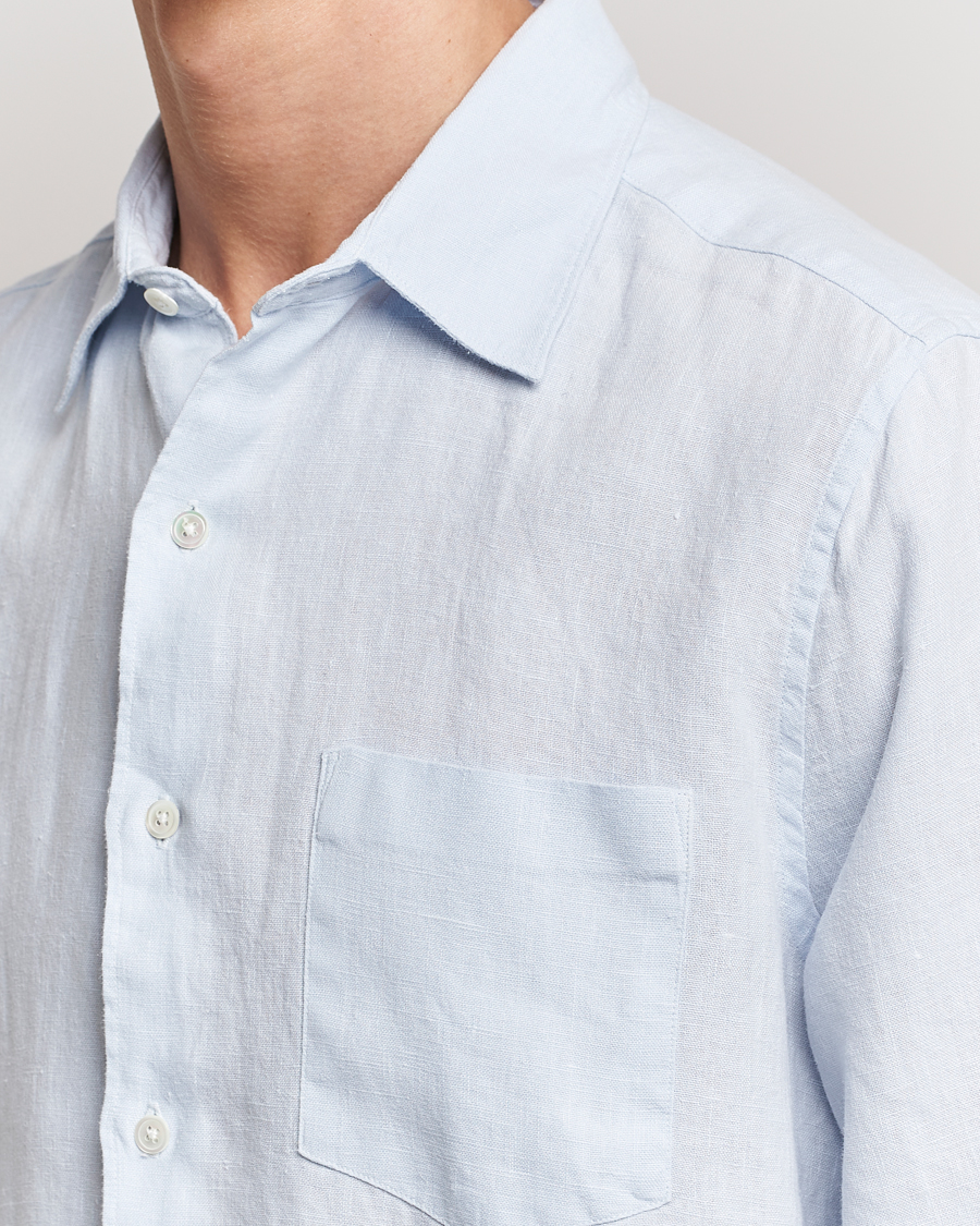 Herr | Skjortor | A Day's March | Abu Linen Shirt Light Blue