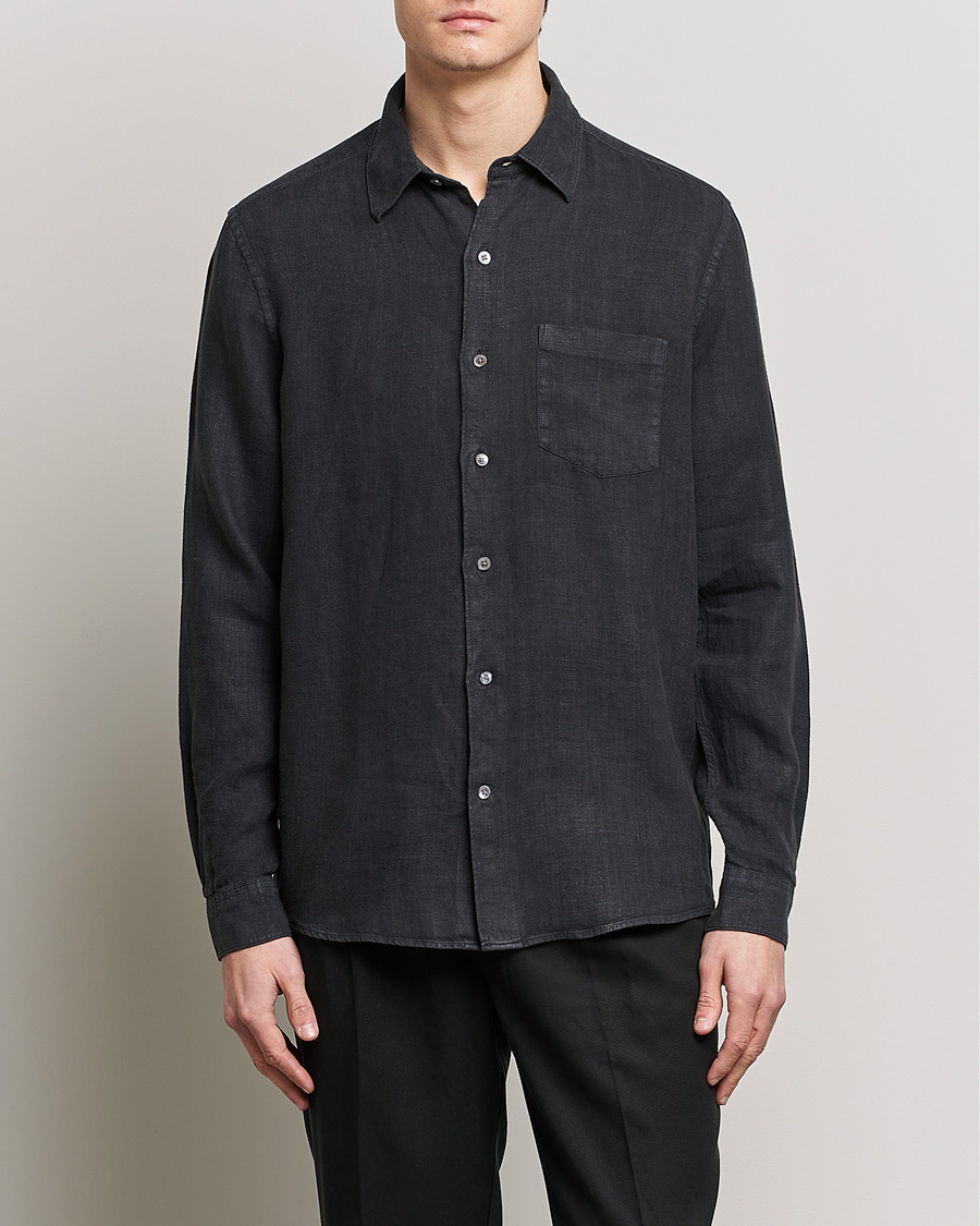 Herr | A Day's March | A Day's March | Abu Linen Shirt Off Black