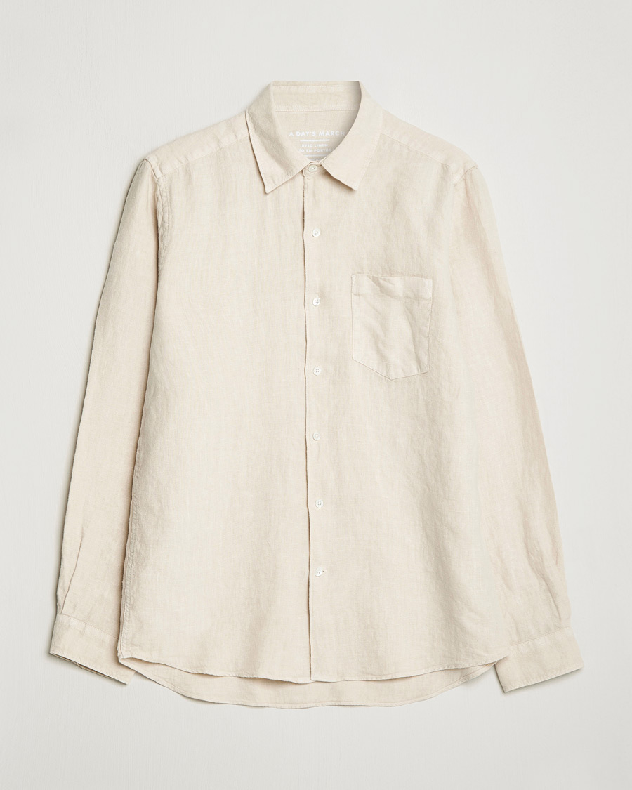 Herr | Skjortor | A Day's March | Abu Linen Shirt Sand