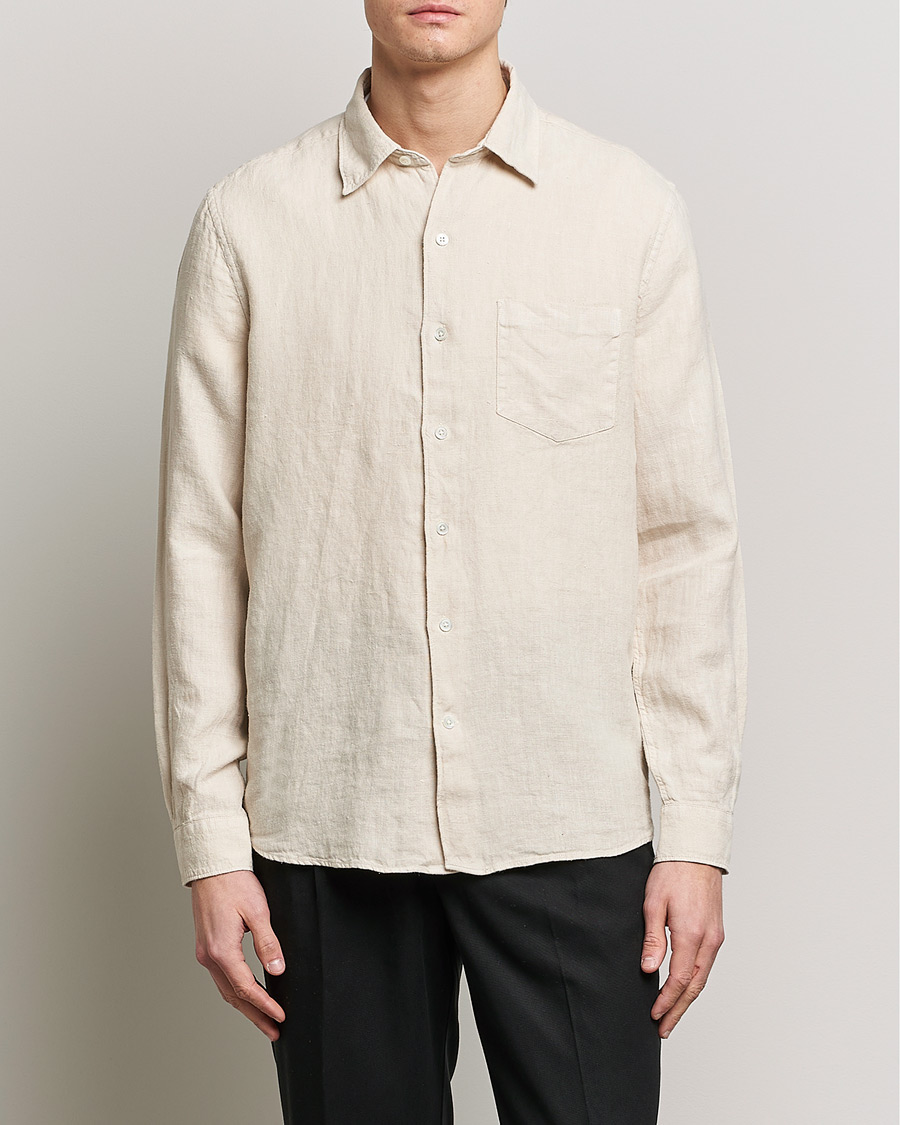 Herr | Linneskjortor | A Day's March | Abu Linen Shirt Sand