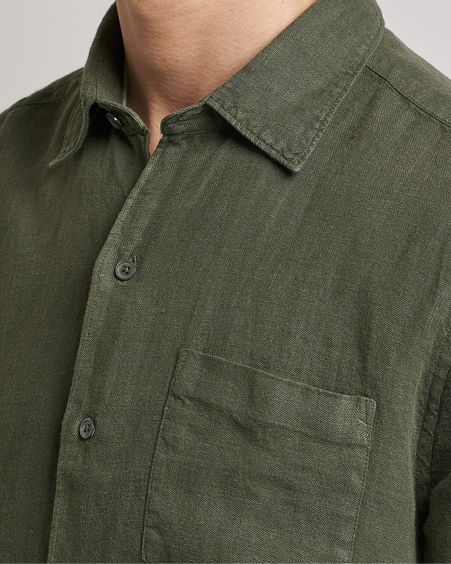 Herr | Skjortor | A Day's March | Abu Linen Shirt Seaweed