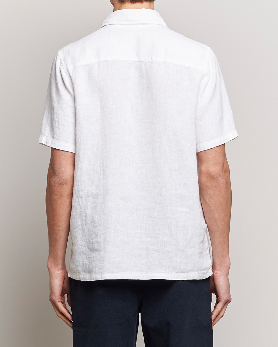 Herr | Skjortor | A Day's March | Khito Short Sleeve Linen Shirt White