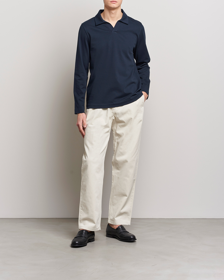 Herr | Tröjor | A Day's March | Branford Long Sleeve Jersey Polo Navy