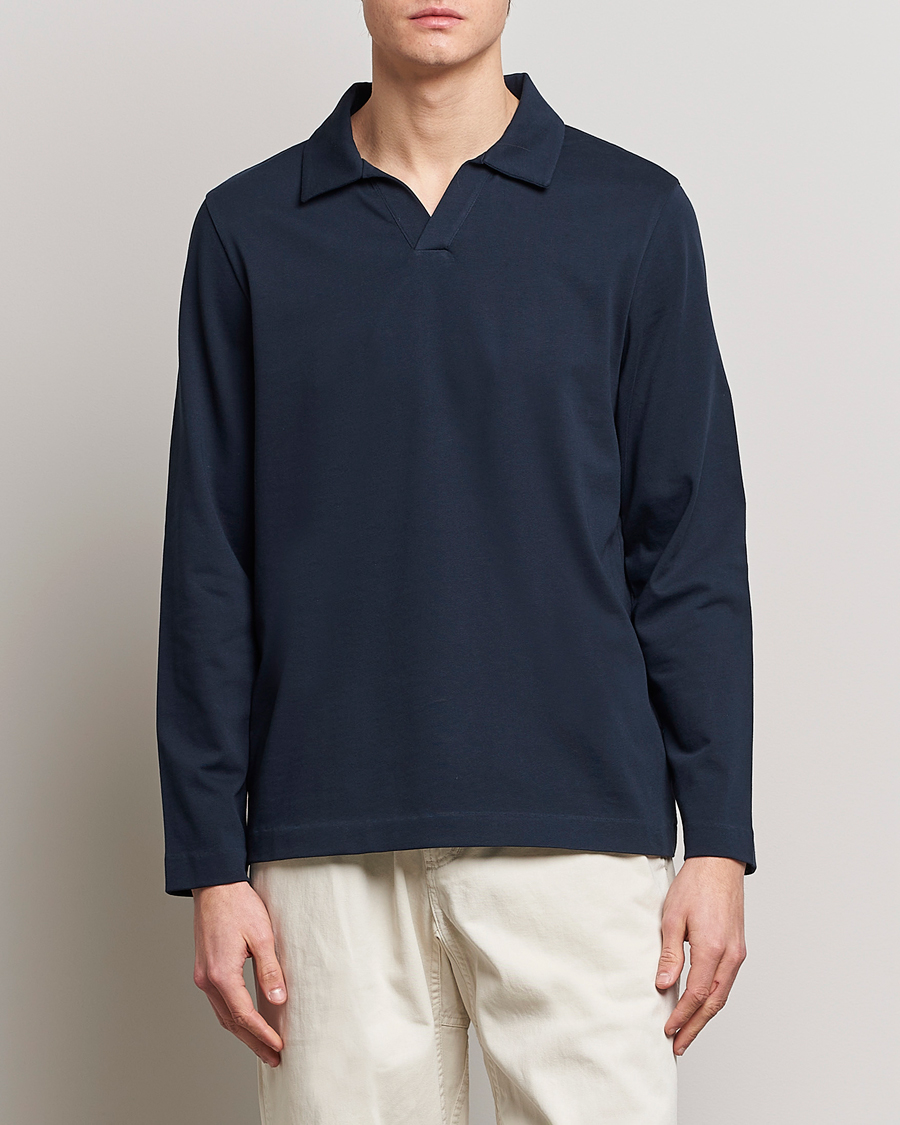 Herr | Tröjor | A Day's March | Branford Long Sleeve Jersey Polo Navy