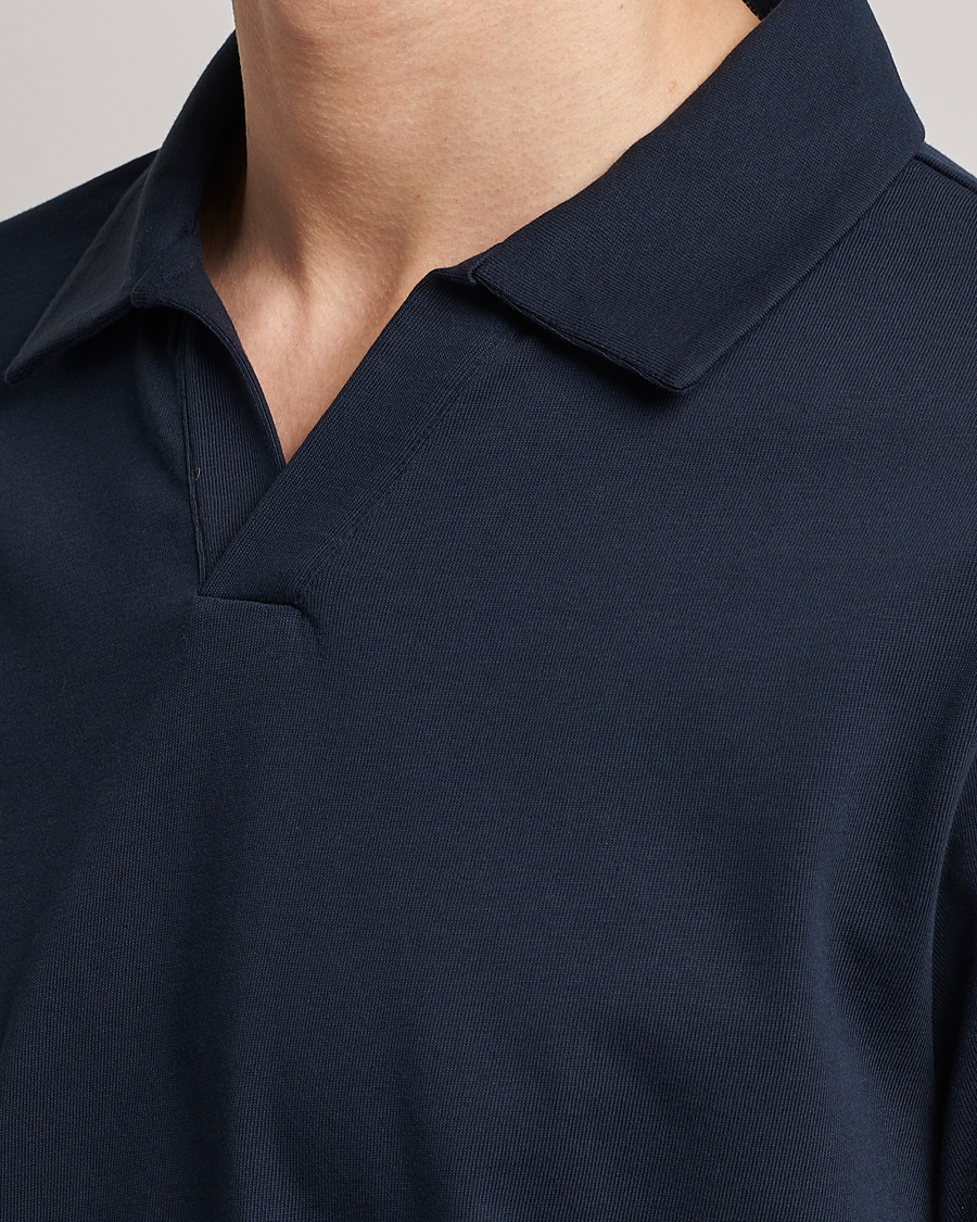 Herr | Tröjor | A Day's March | Branford Long Sleeve Jersey Polo Navy