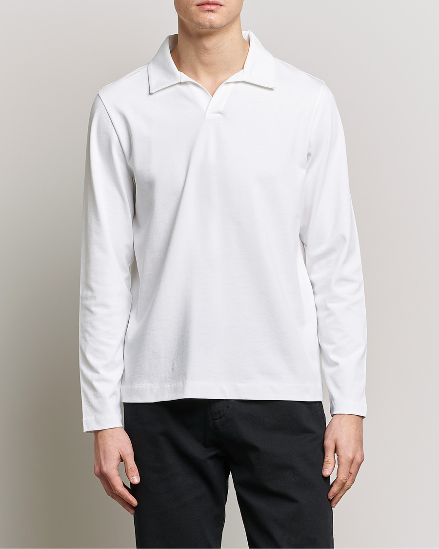 Herr | A Day's March | A Day's March | Branford Long Sleeve Jersey Polo Off White
