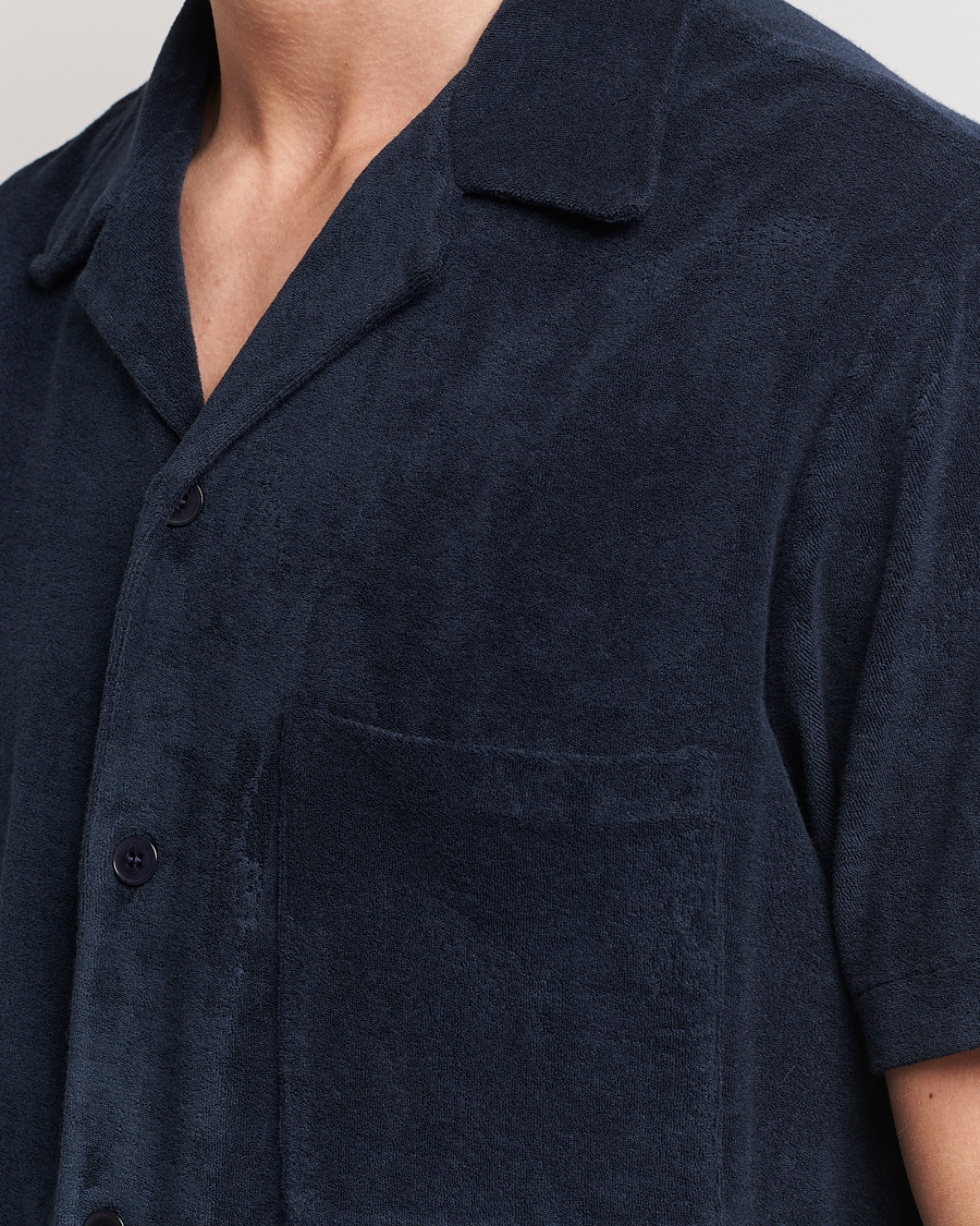 Herr | Skjortor | A Day's March | Yamu Short Sleeve Terry Shirt Navy
