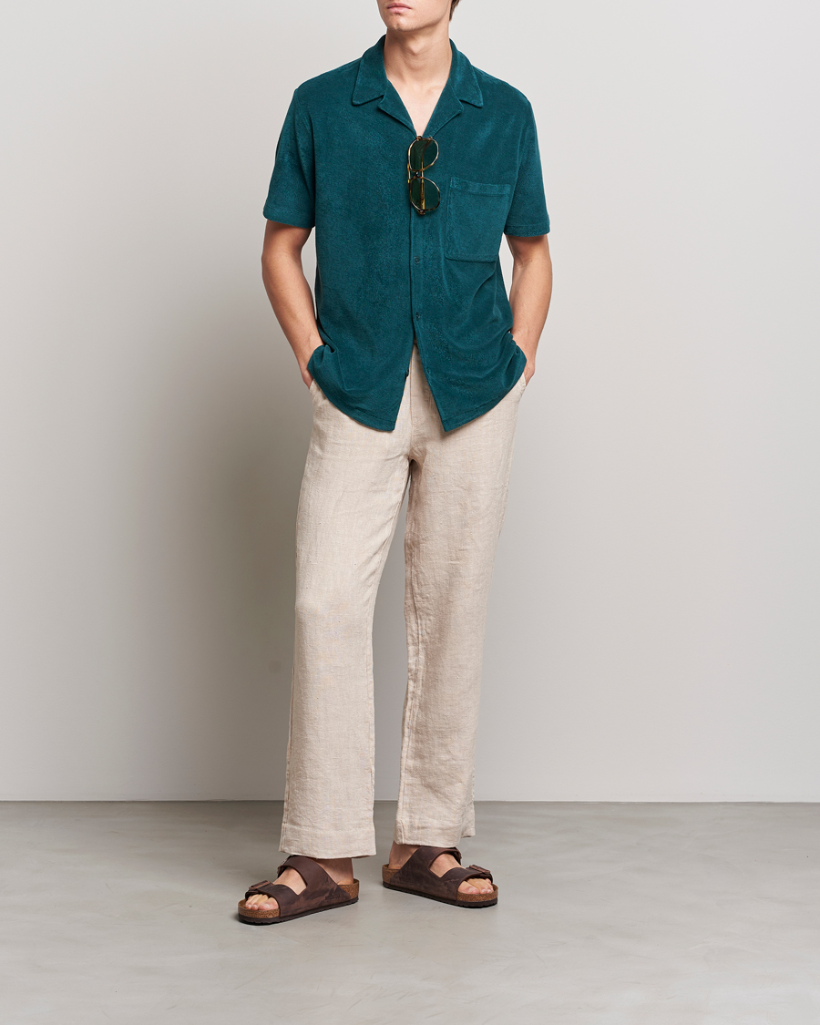 Herr | Skjortor | A Day's March | Yamu Short Sleeve Terry Shirt Teal