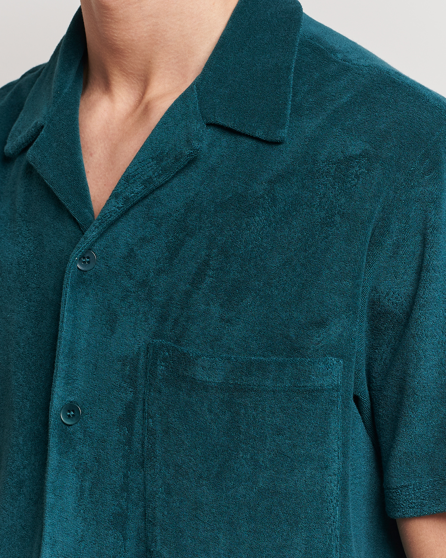 Herr | Skjortor | A Day's March | Yamu Short Sleeve Terry Shirt Teal