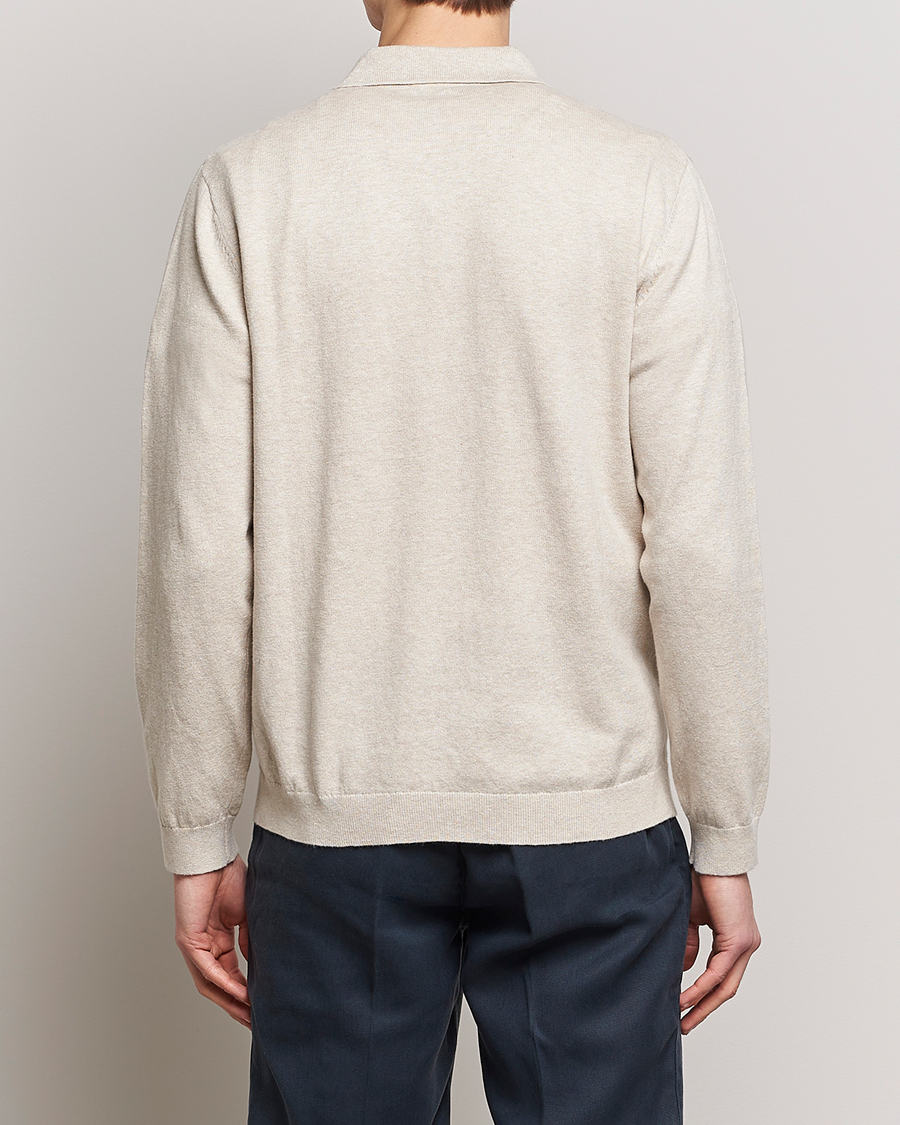 Herr | Pikéer | A Day's March | Manol Cotton Linen Polo Sand Melange
