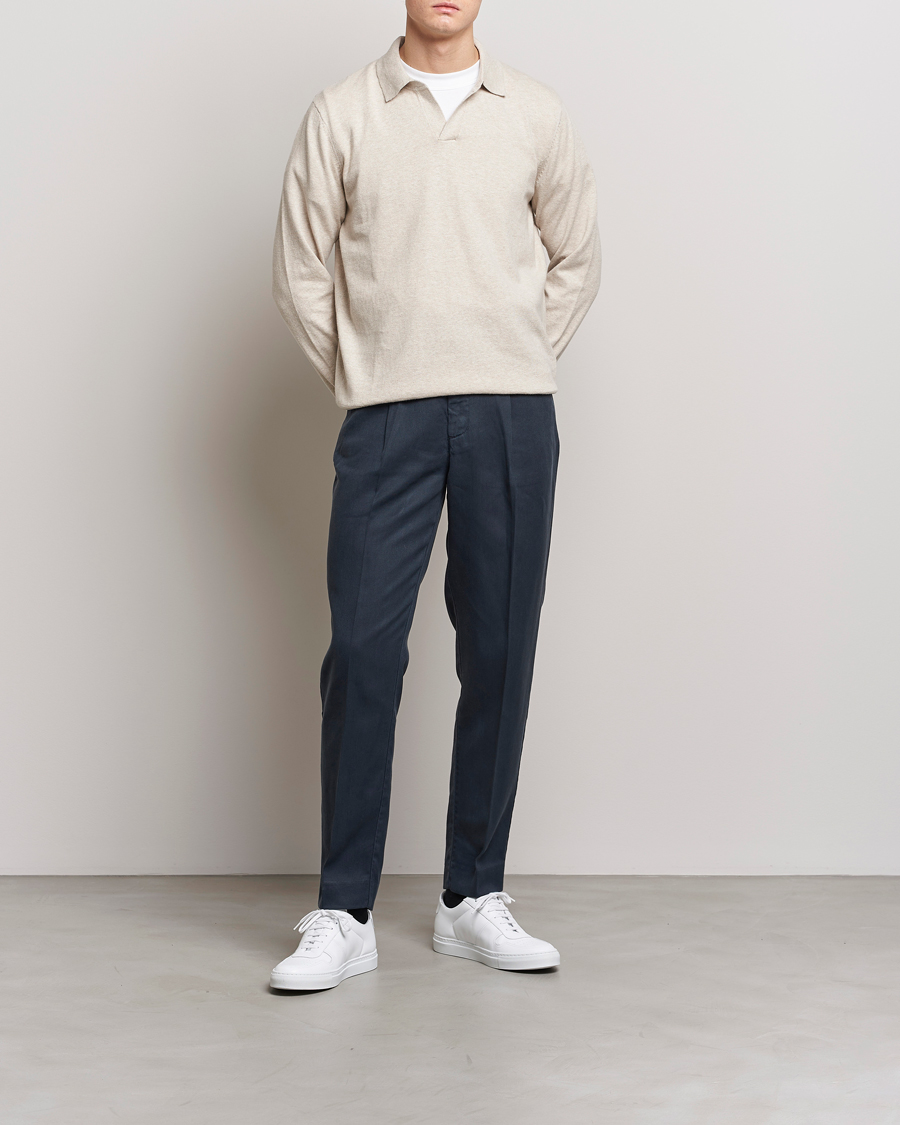 Herr | Byxor | A Day's March | Smart Trouser Tencel Navy