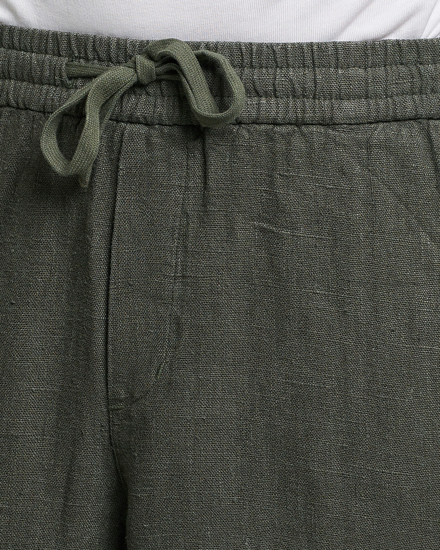 Herr | Byxor | A Day's March | Tamait Drawstring Linen Trousers Olive