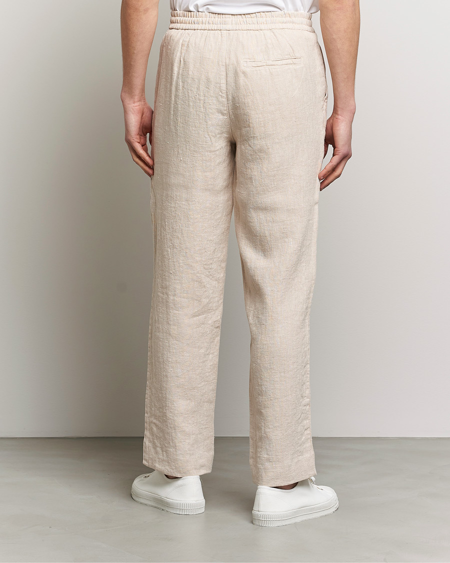 Herr | Byxor | A Day's March | Tamait Drawstring Linen Trousers Oyster