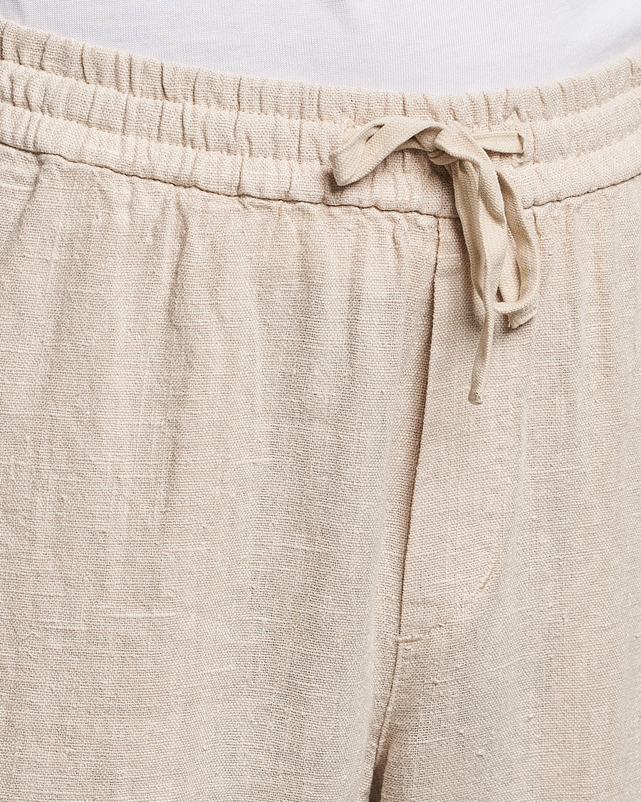 Herr | Byxor | A Day's March | Tamait Drawstring Linen Trousers Oyster