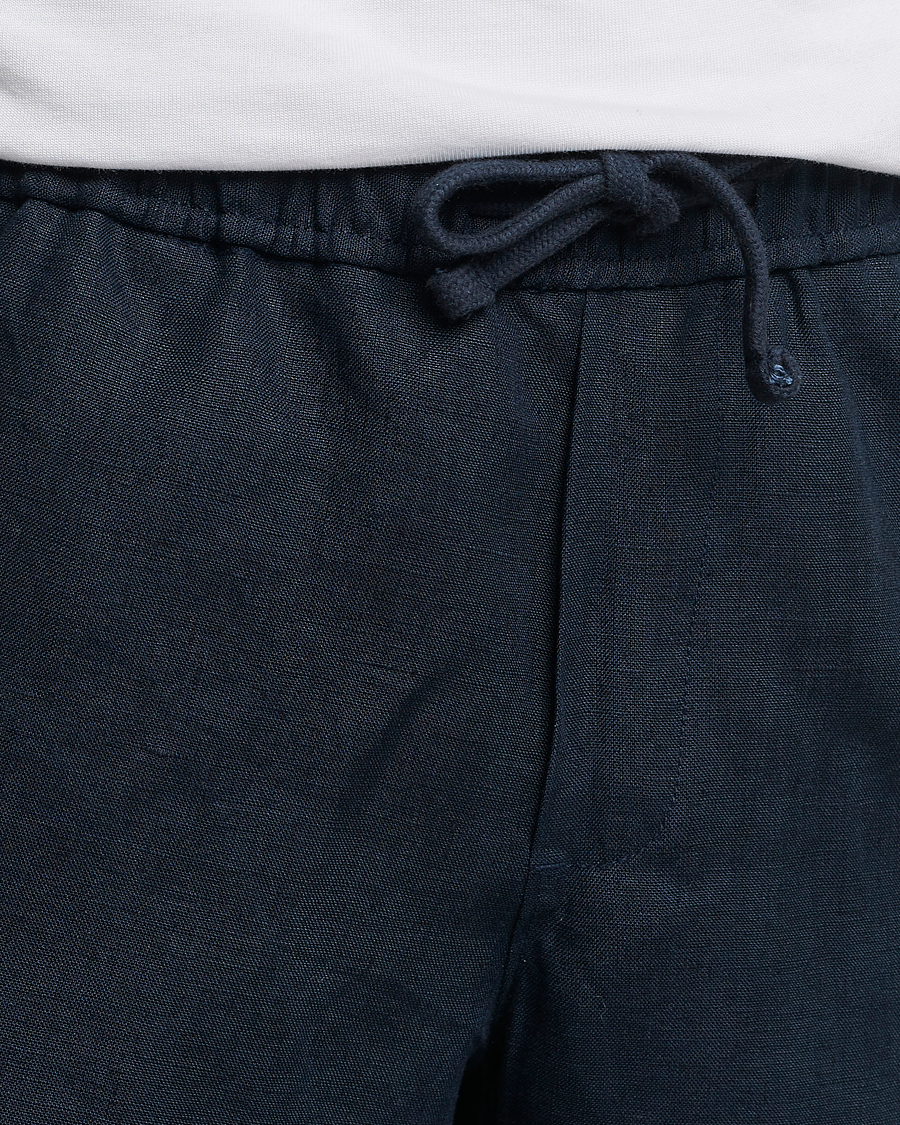 Herr | Shorts | A Day's March | Ipu Drawstring Linen Shorts Navy
