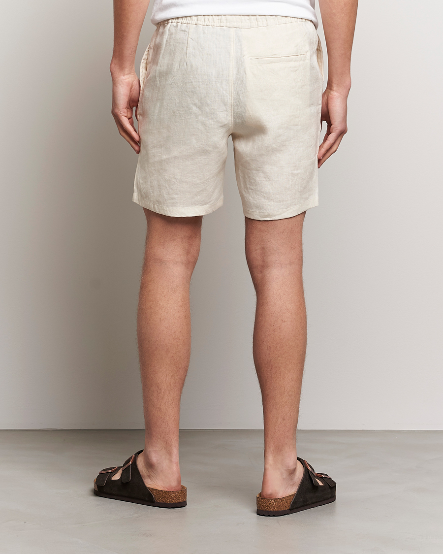 Herr | Shorts | A Day's March | Ipu Drawstring Linen Shorts Oyster
