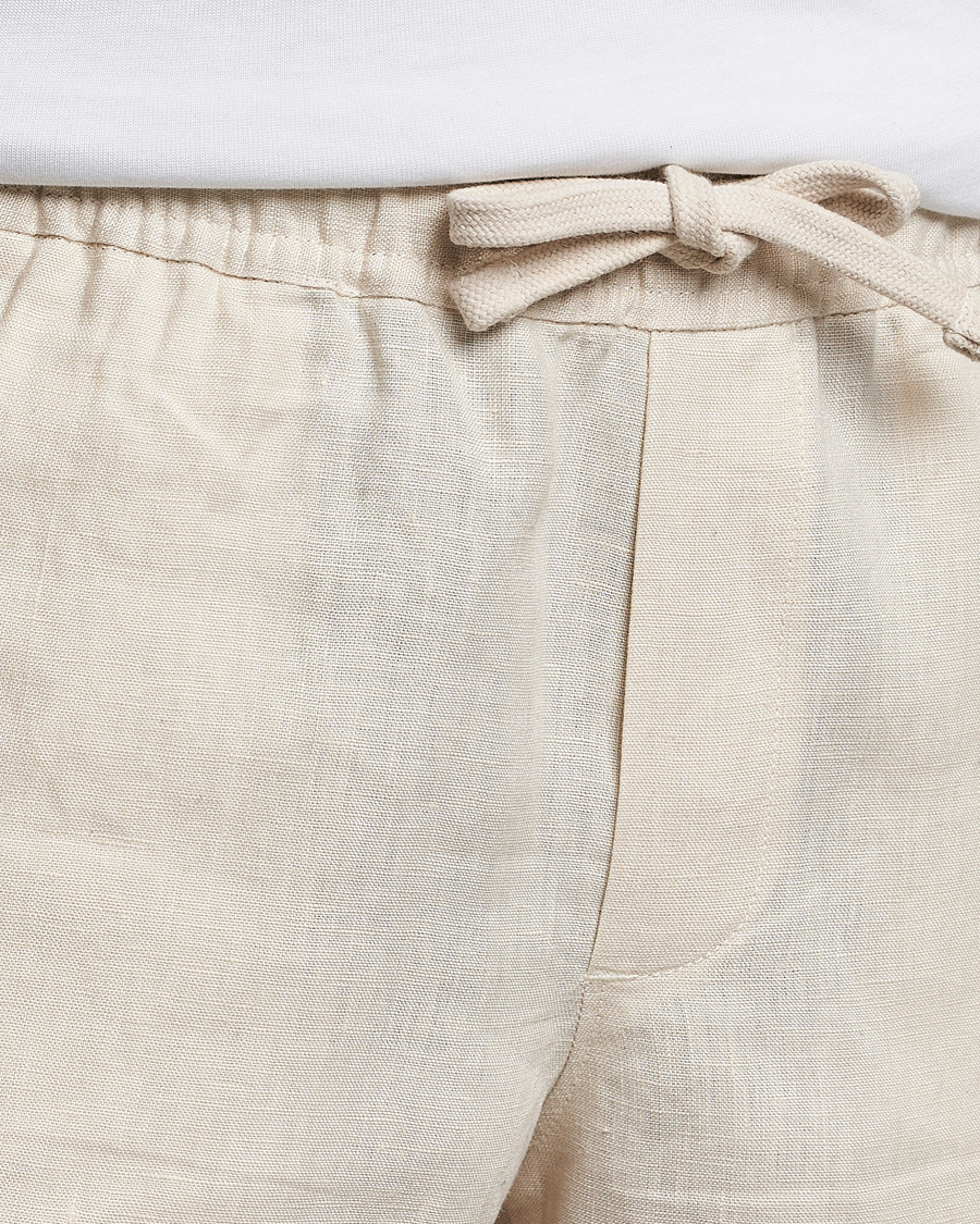 Herr | Shorts | A Day's March | Ipu Drawstring Linen Shorts Oyster
