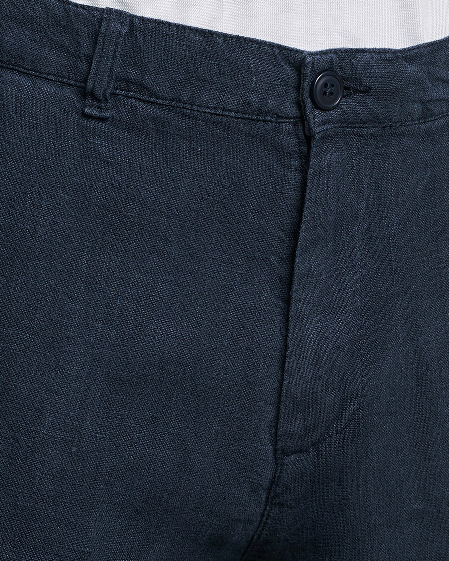 Herr | Byxor | A Day's March | Madu Linen Trouser Navy