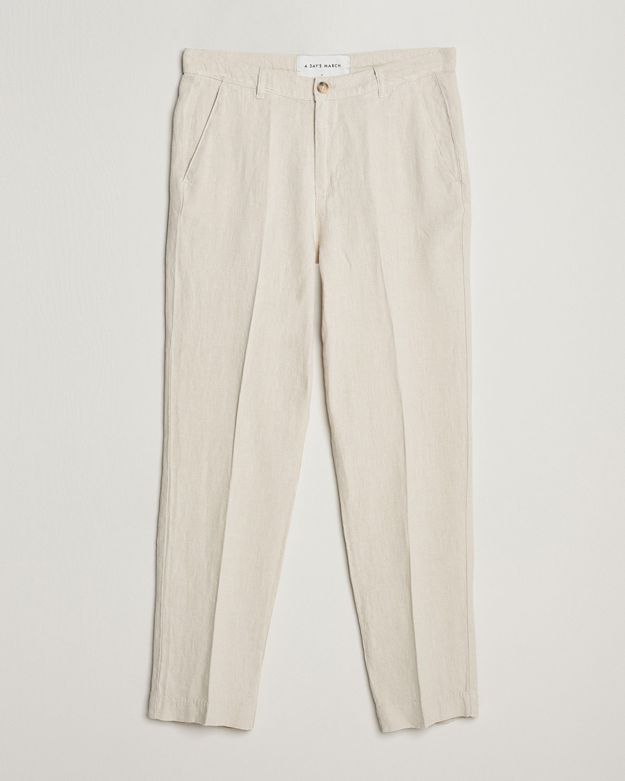 Herr | Byxor | A Day's March | Madu Linen Trouser Oyster