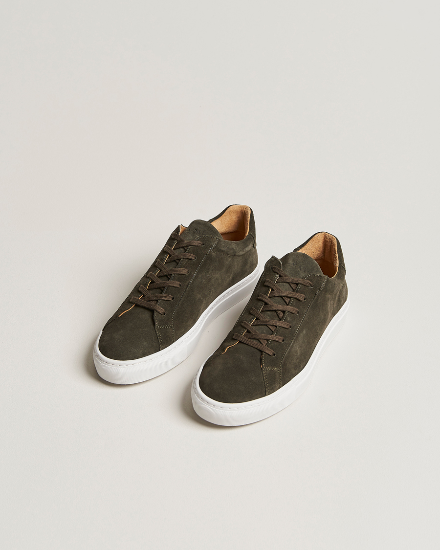 Herr | | A Day's March | Marching Suede Sneaker Dark Olive