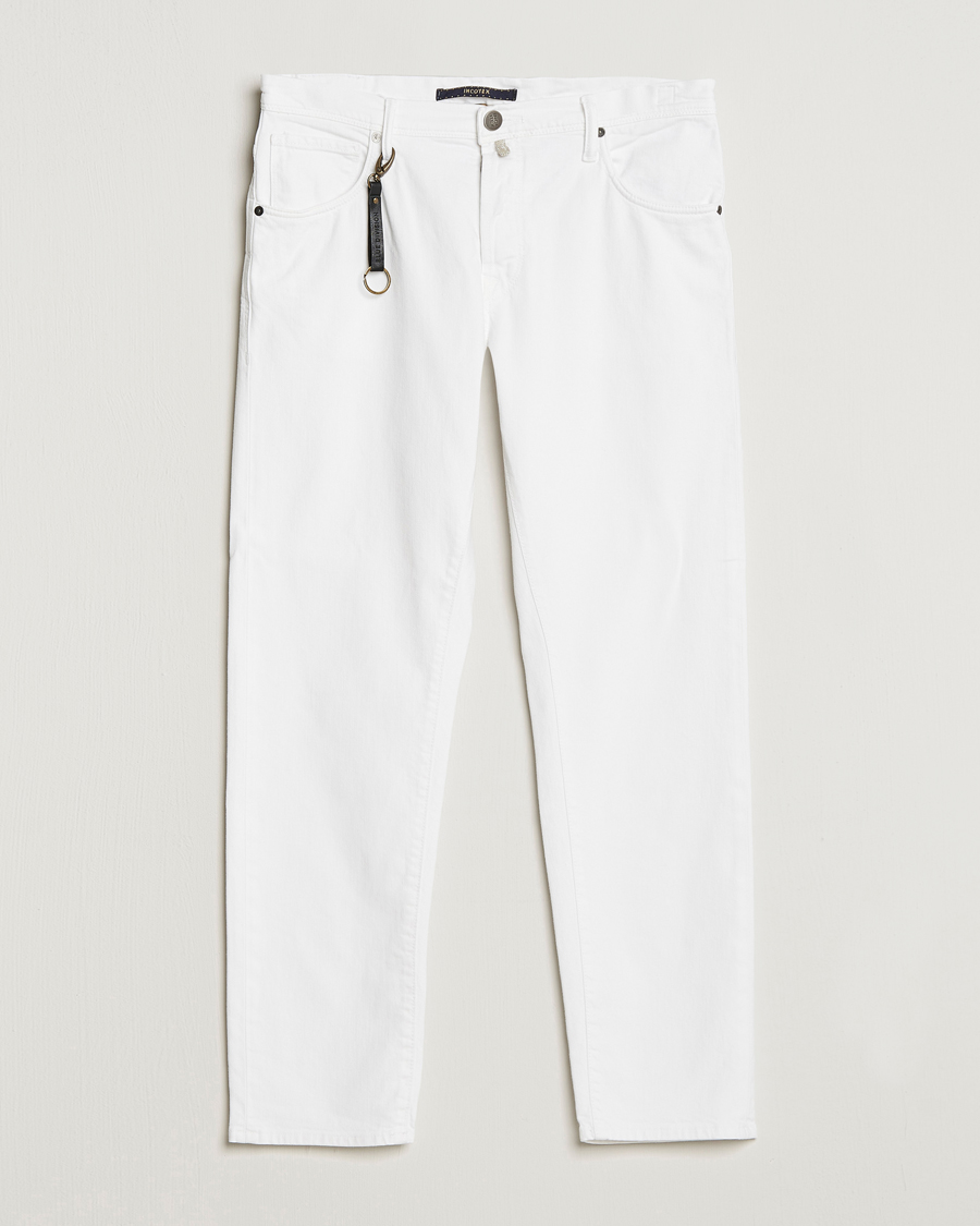 Herr | Byxor | Incotex | Cotton Stretch 5-Pocket Pants White