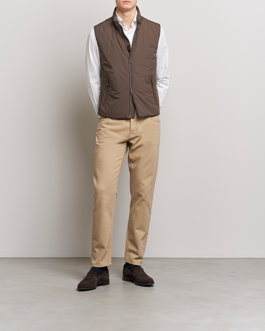 Herr | Byxor | Incotex | Cotton Stretch 5-Pocket Pants Beige