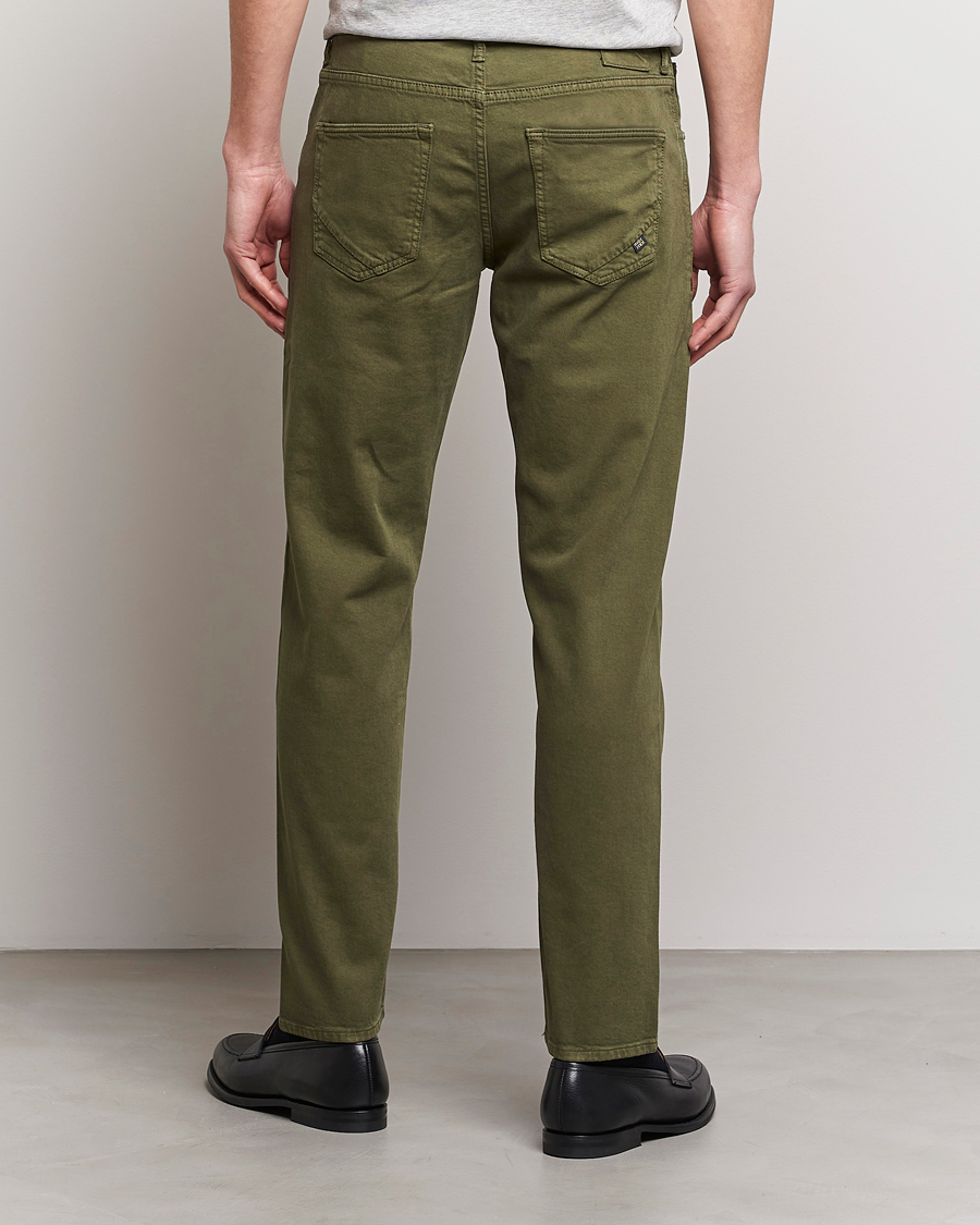 Herr | Byxor | Incotex | Cotton Stretch 5-Pocket Pants Military Green