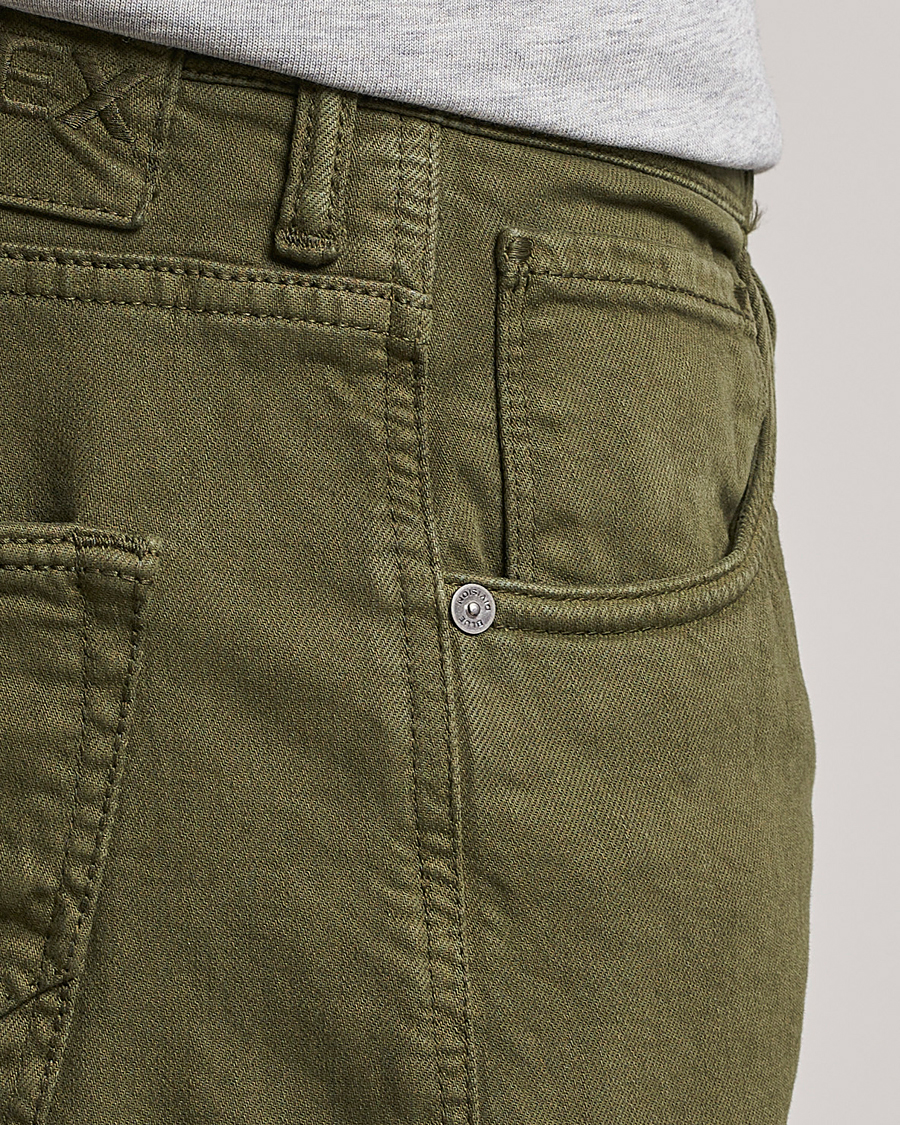 Herr | Byxor | Incotex | Cotton Stretch 5-Pocket Pants Military Green