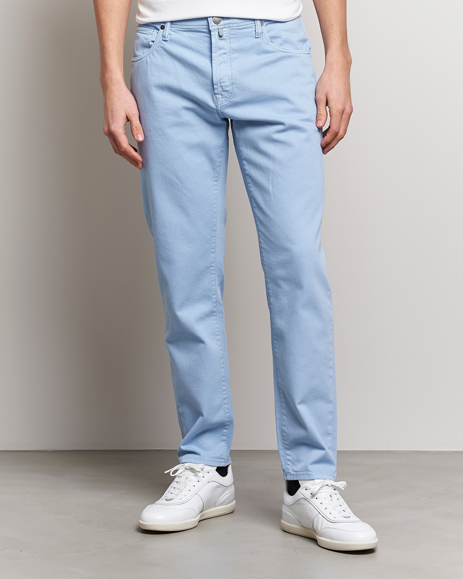 Herr | Byxor | Incotex | Cotton Stretch 5-Pocket Pants Light Blue