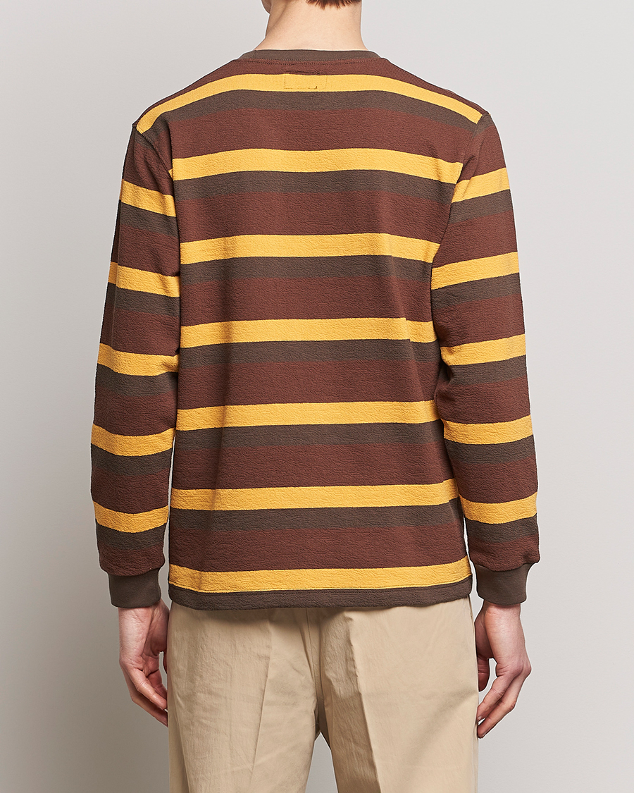 Herr | T-Shirts | BEAMS PLUS | Long Sleeve Striped Pocket Tee Brown