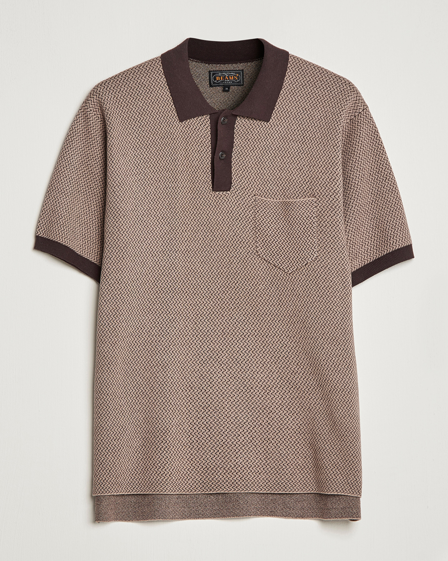 Herr | Pikéer | BEAMS PLUS | Two-Tone Jacquard Polo Brown