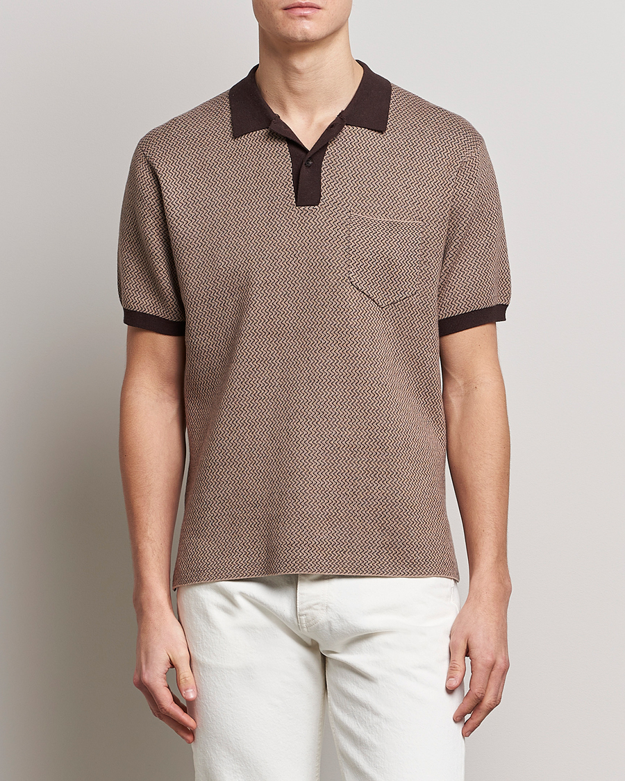 Herr | Pikéer | BEAMS PLUS | Two-Tone Jacquard Polo Brown