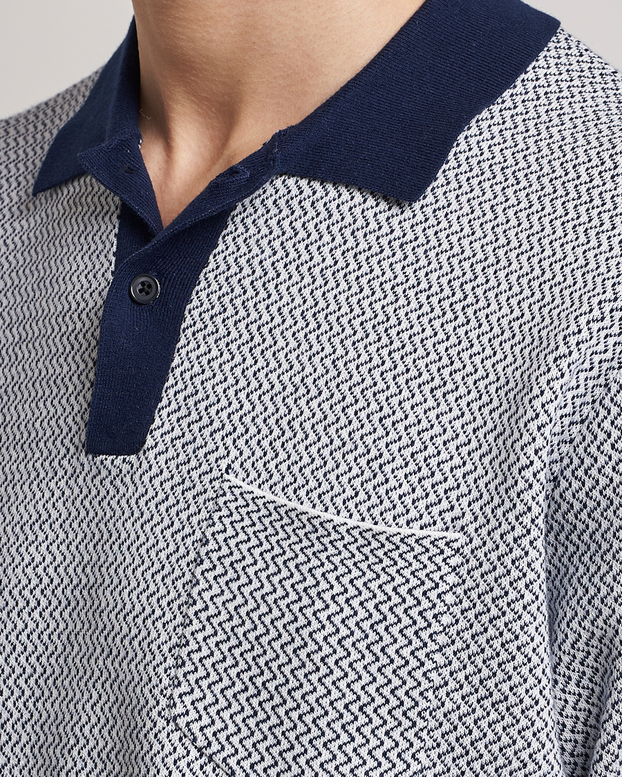Herr | Pikéer | BEAMS PLUS | Two-Tone Jacquard Polo Navy