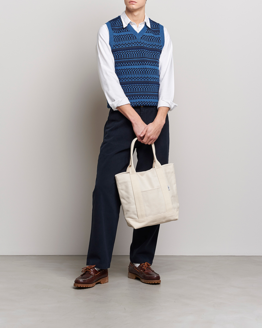 Herr | Tröjor | BEAMS PLUS | Knit Fairisle Vest Navy