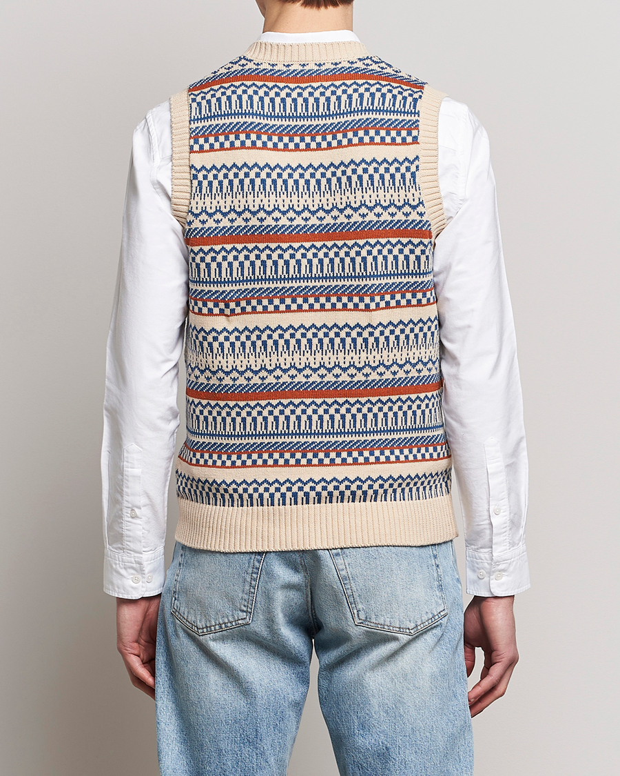 Herr | Tröjor | BEAMS PLUS | Knit Fairisle Vest Natural