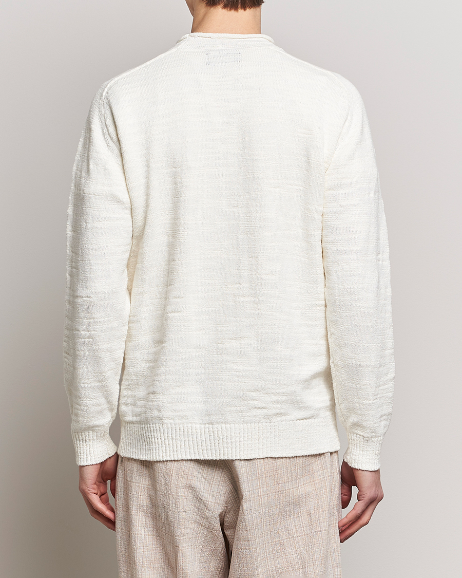Herr | Tröjor | BEAMS PLUS | Linen Crew Neck Sweater White