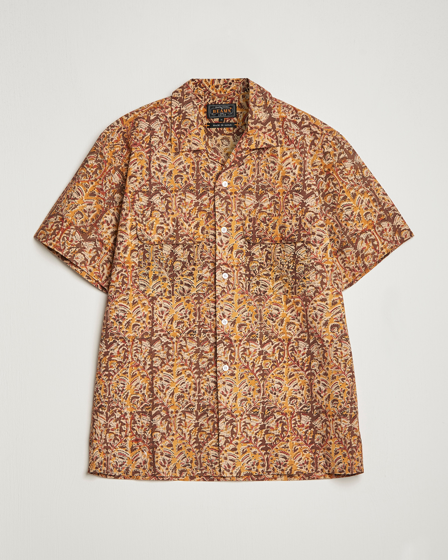 Herr | Skjortor | BEAMS PLUS | Block Print Camp Shirt Brown