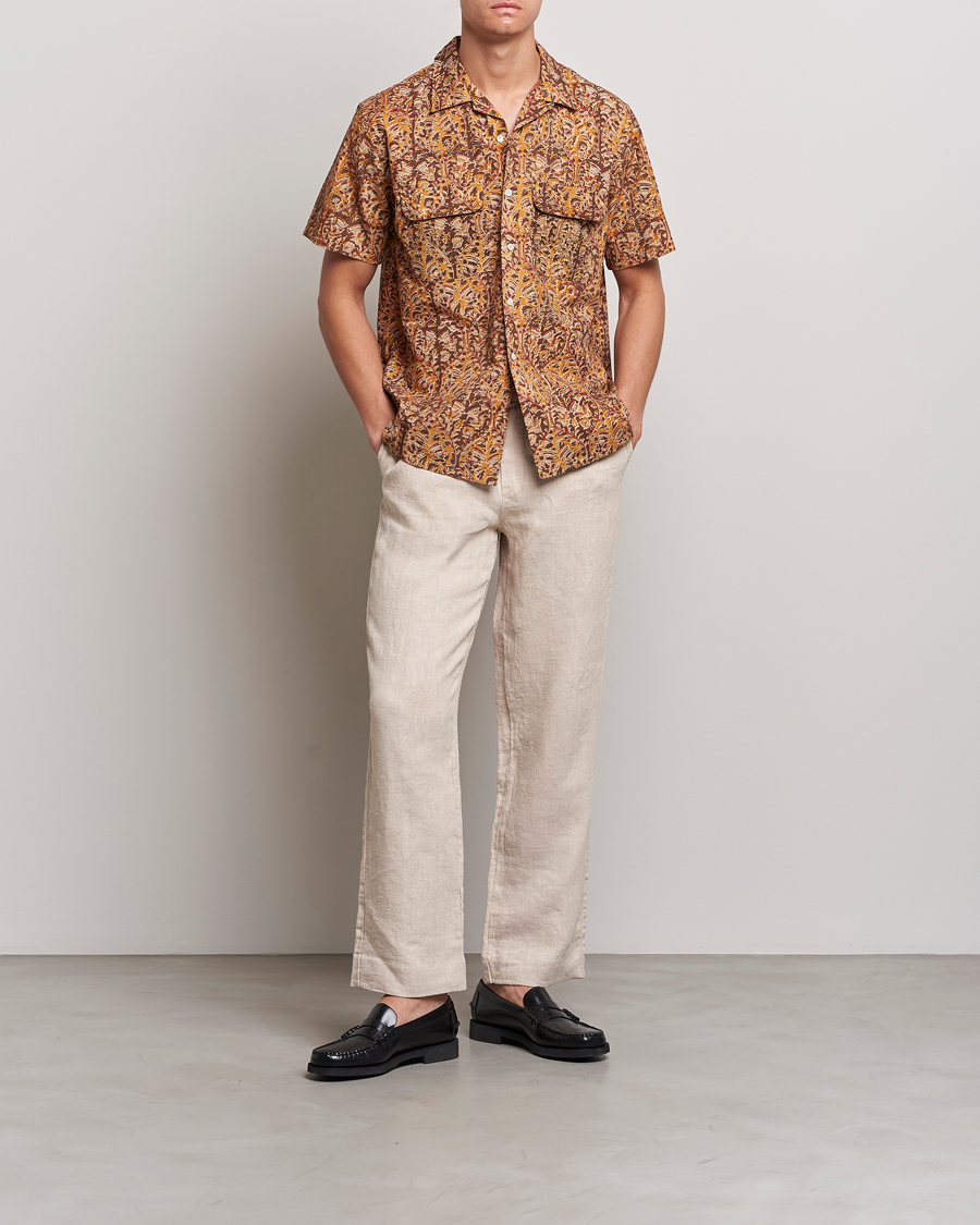 Herr | Skjortor | BEAMS PLUS | Block Print Camp Shirt Brown