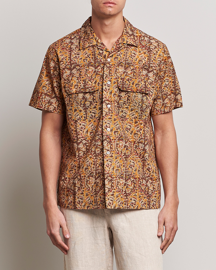 Herr | Kortärmade skjortor | BEAMS PLUS | Block Print Camp Shirt Brown