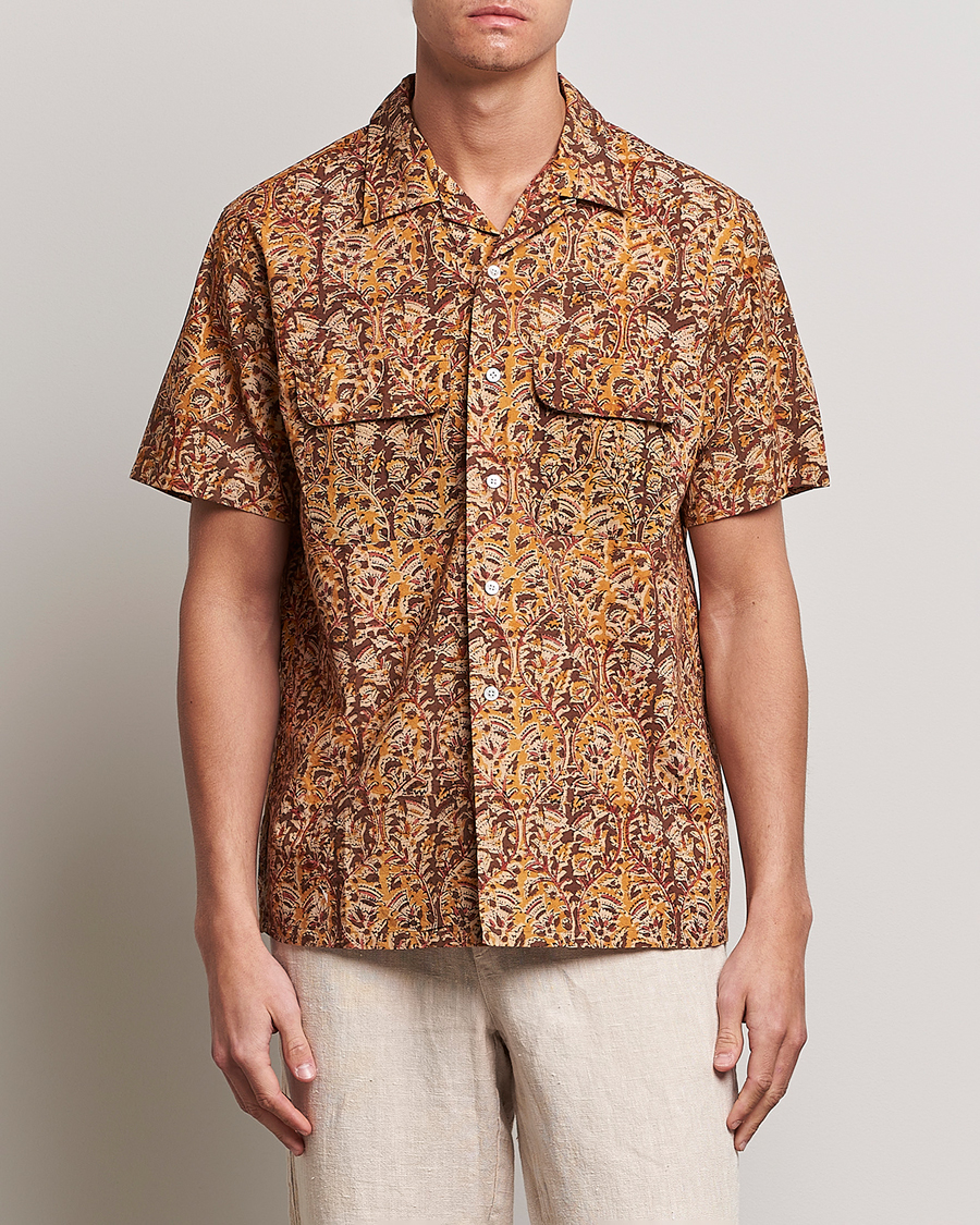 Herr | Skjortor | BEAMS PLUS | Block Print Camp Shirt Brown
