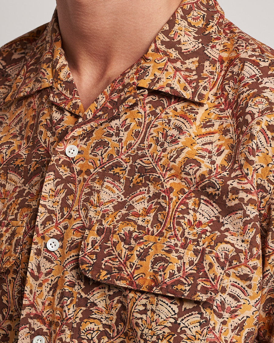 Herr | Skjortor | BEAMS PLUS | Block Print Camp Shirt Brown