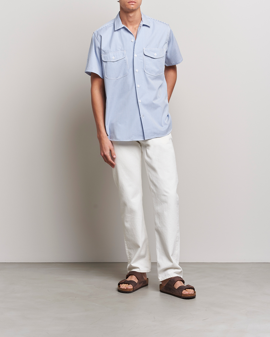 Herr | Skjortor | BEAMS PLUS | Short Sleeve Work Shirt Light Blue
