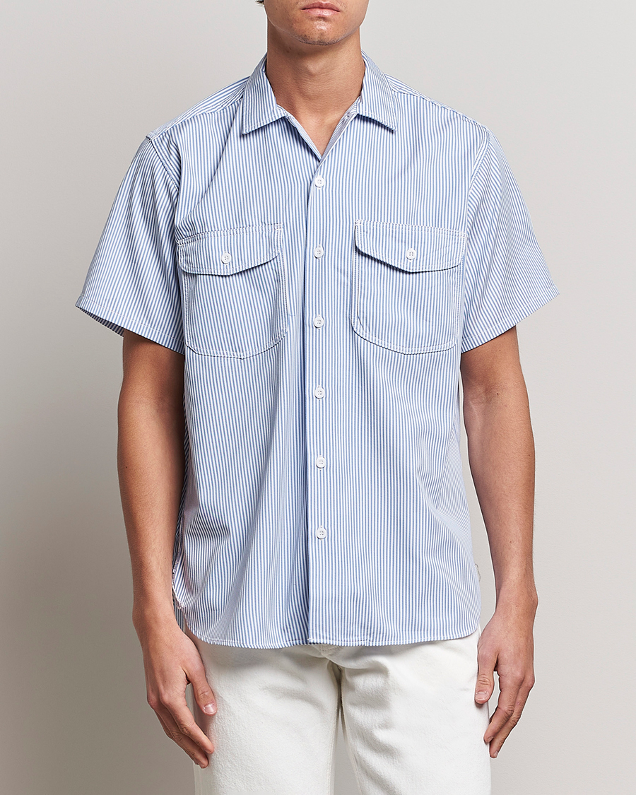 Herr | Skjortor | BEAMS PLUS | Short Sleeve Work Shirt Light Blue