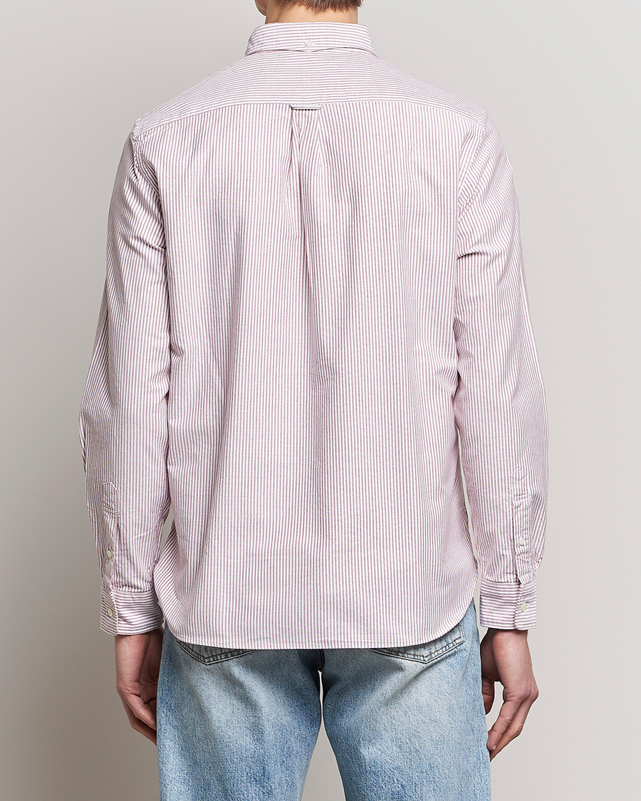 Herr | Skjortor | BEAMS PLUS | Oxford Button Down Shirt Wine Stripe